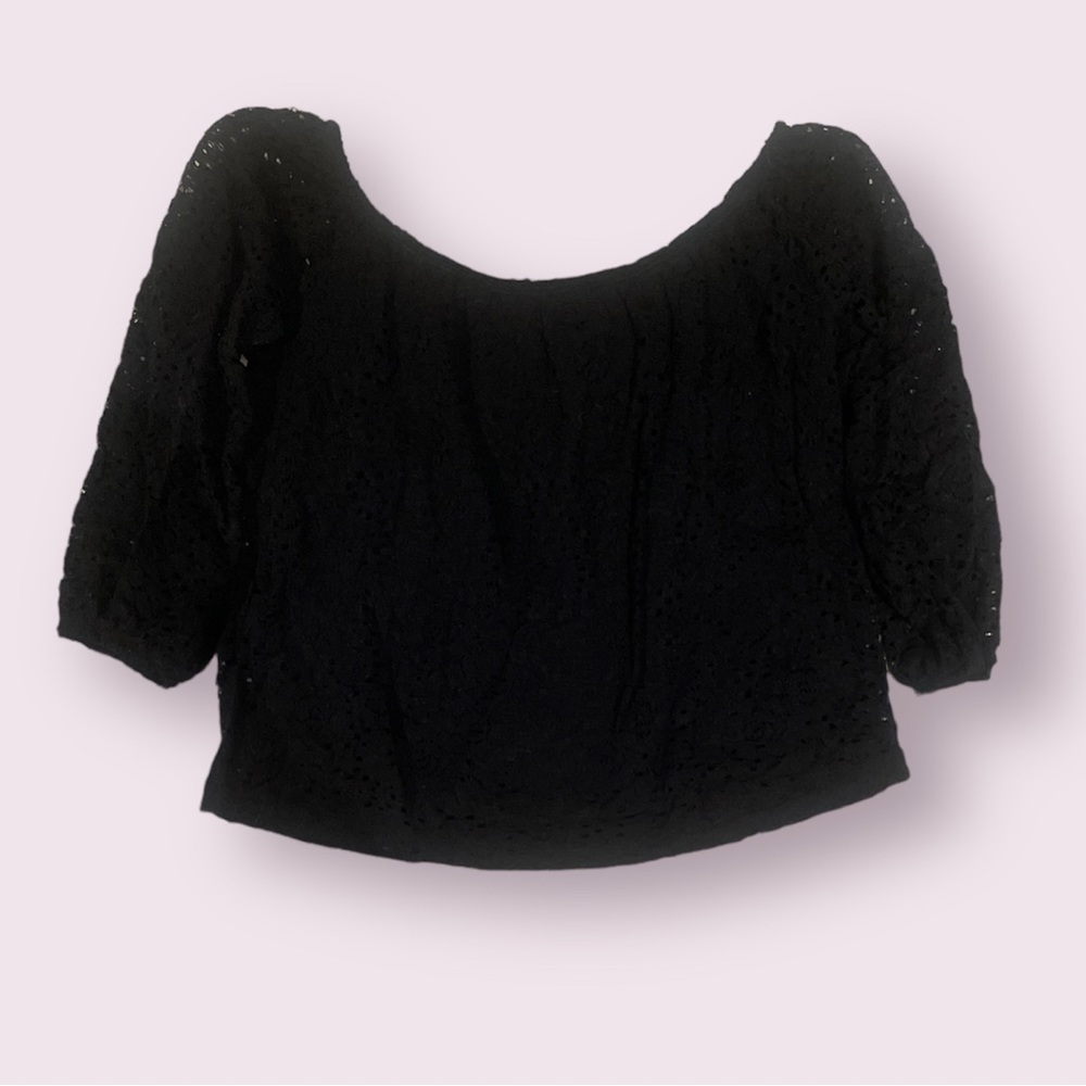 black lace off the shoulder top